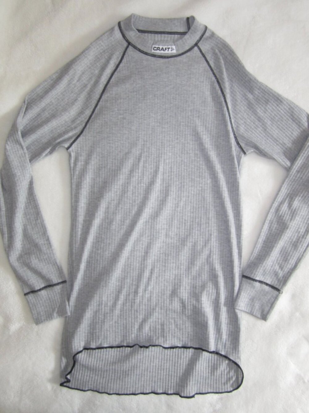 CRAFT SPORTSWEAR Baselayer Gray Ribbed Long Sleeve Shirt Women's Large